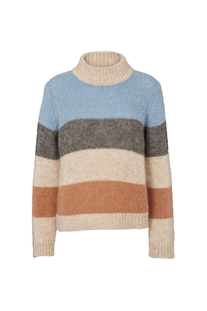 Basic Apparel Caterina Sweater Sweaters 717 Asleigh blue / D. grey mel. / tobacco brown /